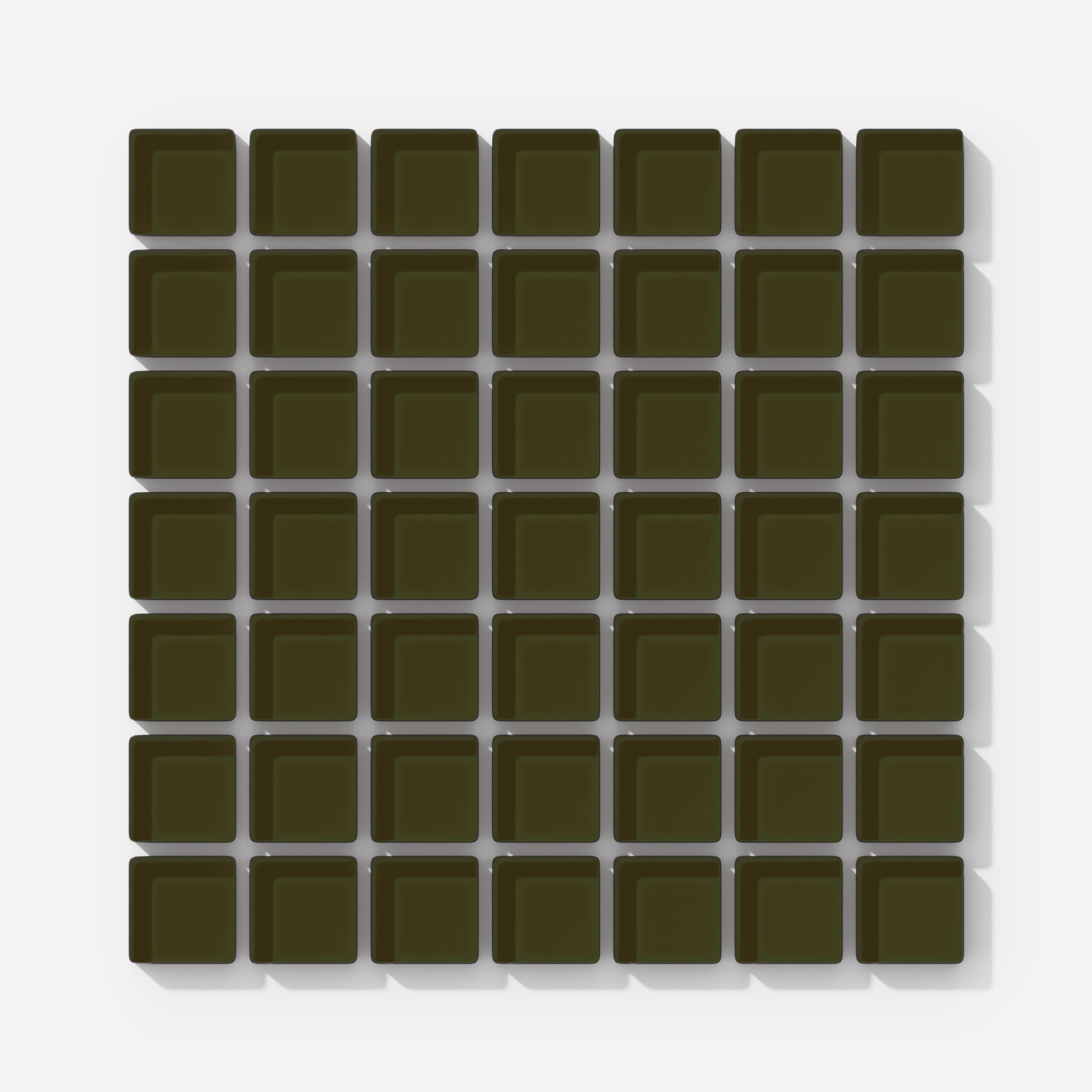 1x1 Straight Set Sheeted Glass Mosaic Tile in Catbird Gloss