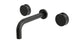 Foundry Two Handle Wall Mount 7.5" Lavatory Faucet with Barrel Knob Handles in Oil Rubbed Bronze