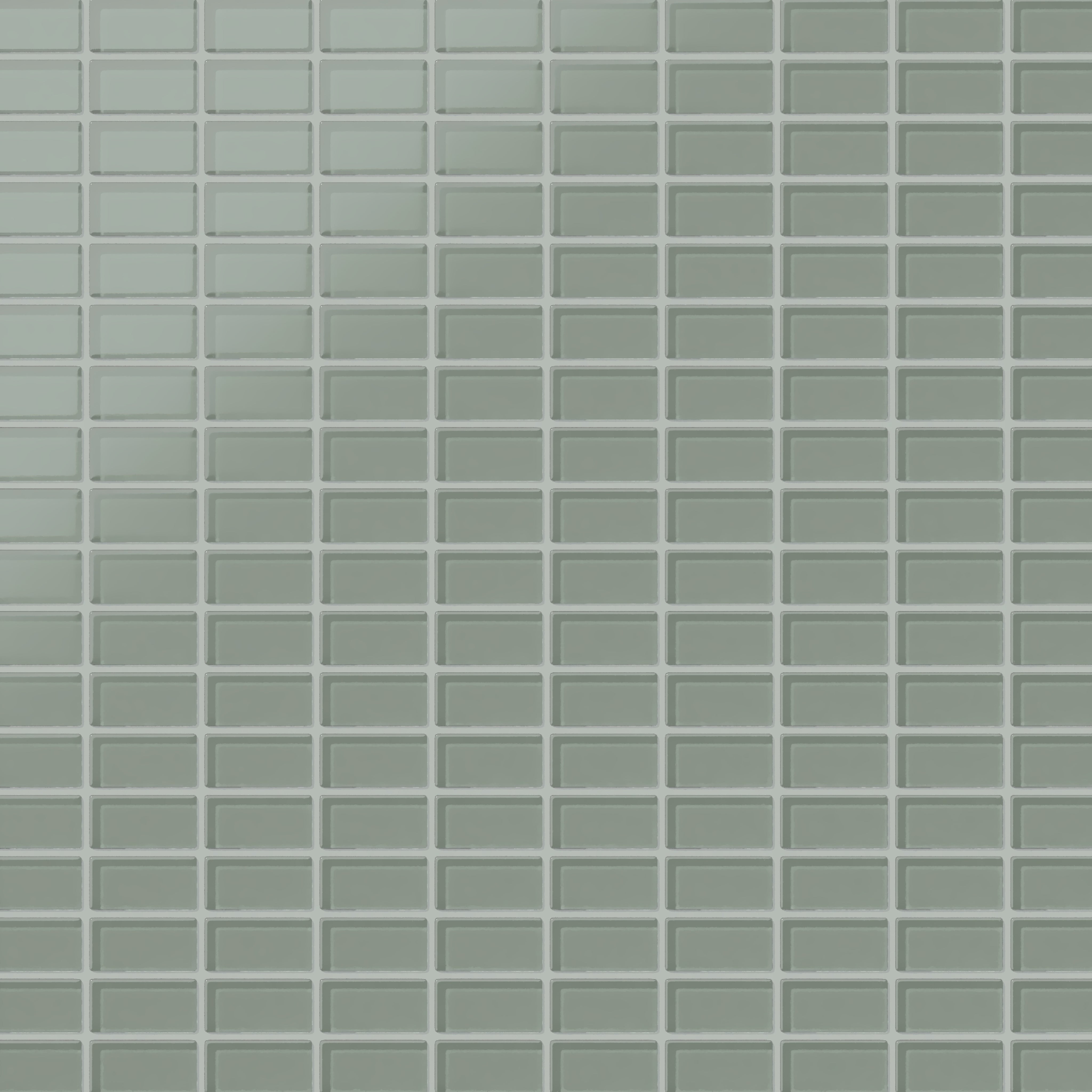 1x2 Straight Set Sheeted Glass Mosaic Tile in Hummingbird Matte
