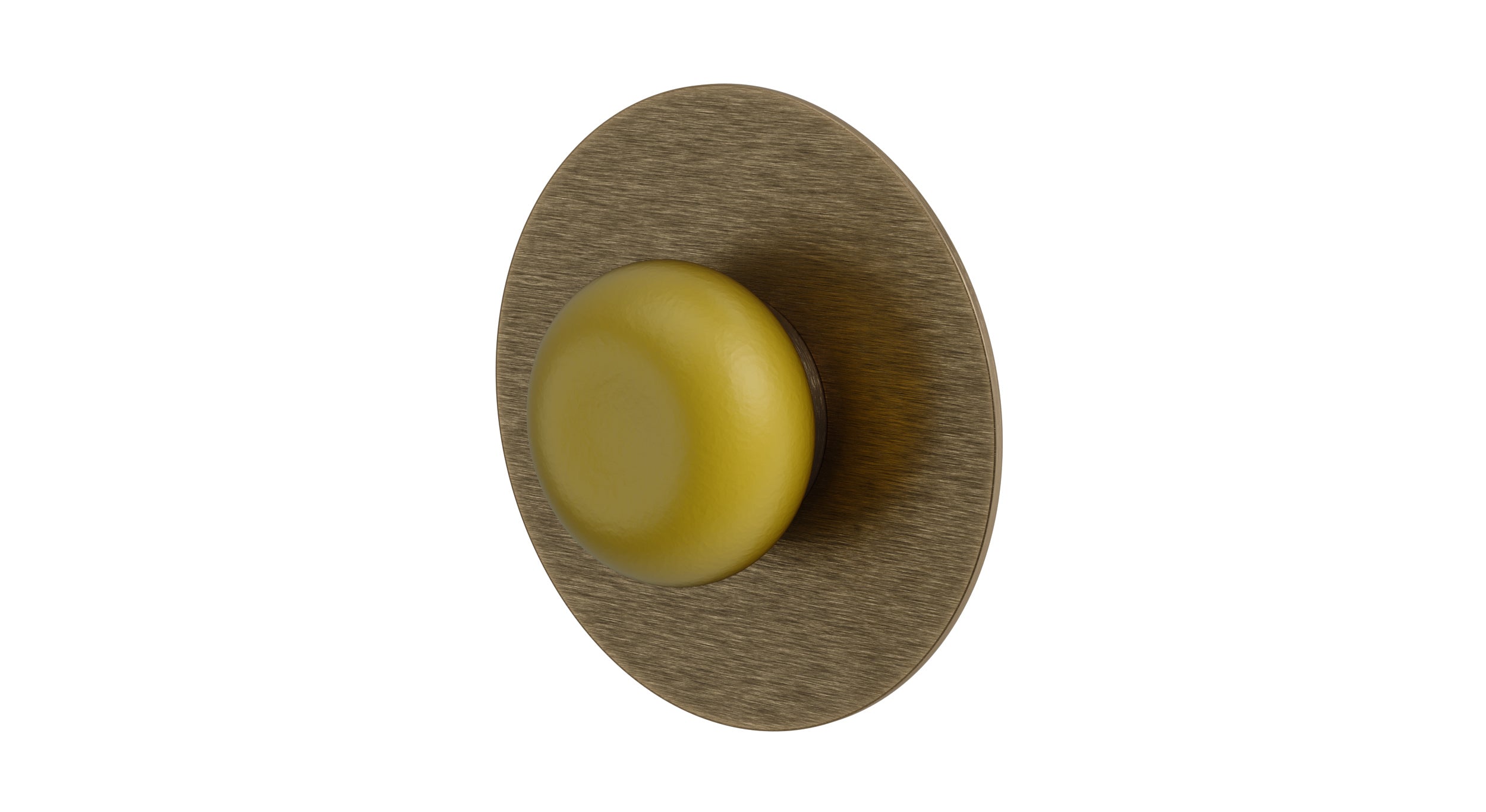 Foundry One Handle Wall Mount Shower Trim with Pebble Ceramic Knob Handle in Antique Brass
