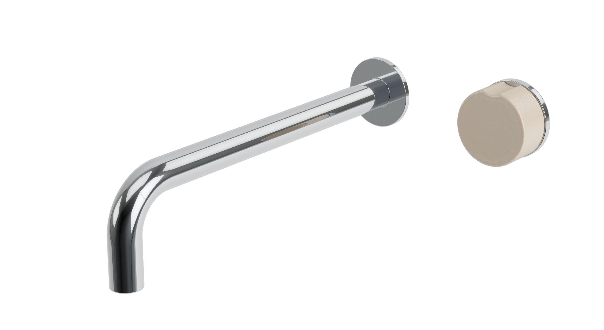 Foundry One Handle Wall Mount 10" Lavatory Faucet with Groove Ceramic Knob Handle in Polished Chrome