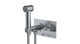 Flatiron One Handle Wall Mount Bidet Trim with Linear Lever Handle in Satin Chrome