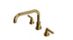 Flatiron Two Handle Deck Mount Squaretop Bath Trim with Linear Lever Handles in Uncoated Polished Brass
