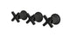 Emerson Three Handle Wall Mount Bath Trim with Diverter/Volume Control and Classic Cross Handles in Matte Black