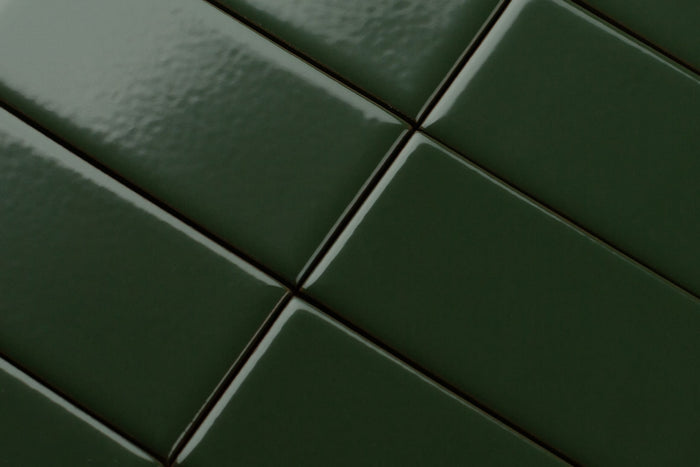 Hunter Green 2" Hexagon Sheeted Gloss Original Ceramic Tile