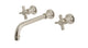 Emerson Two Handle Wall Mount 10" Lavatory Faucet with Defined Cross Handles in Satin Nickel