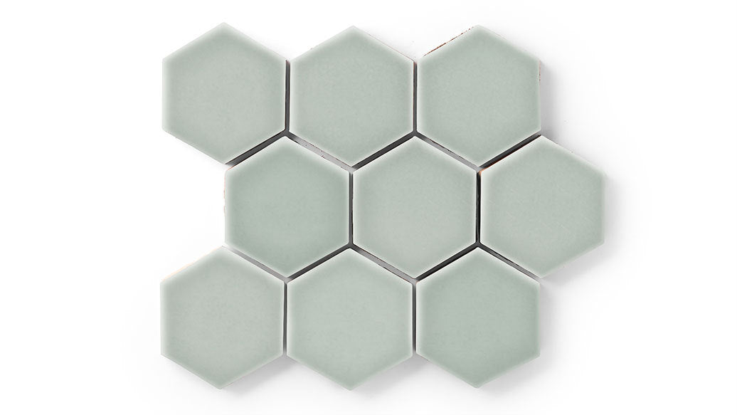 4" Hexagon Original Ceramic Tile in Overcast Gloss
