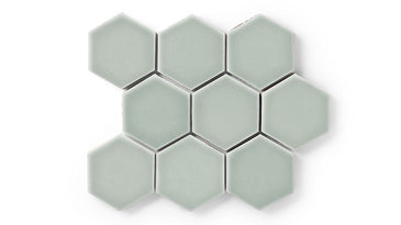 4" Hexagon Original Ceramic Tile in Overcast Gloss