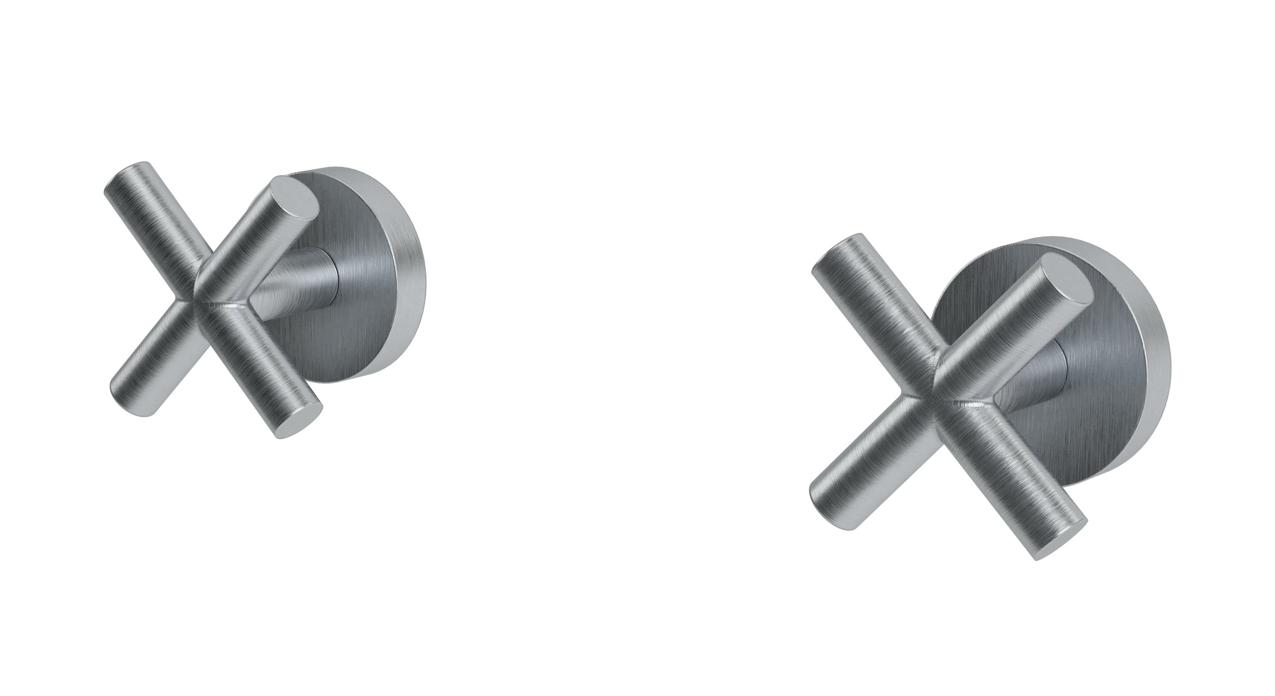 Contour Two Handle Wall Mount Bath Trim with Soft Cross Handles in Satin Chrome
