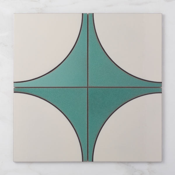 8x8 Handpainted Tile Fallow in Warm Motif