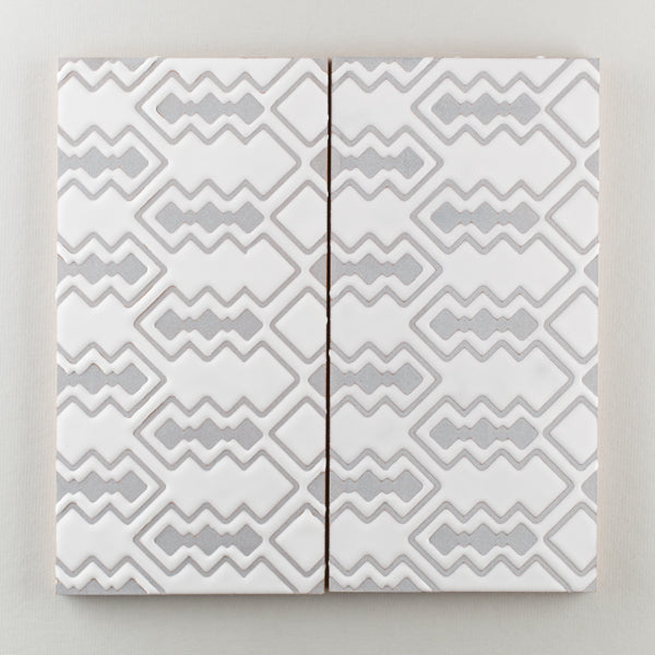 6x12 Handpainted Tile Marrakech Lace in Neutral Motif