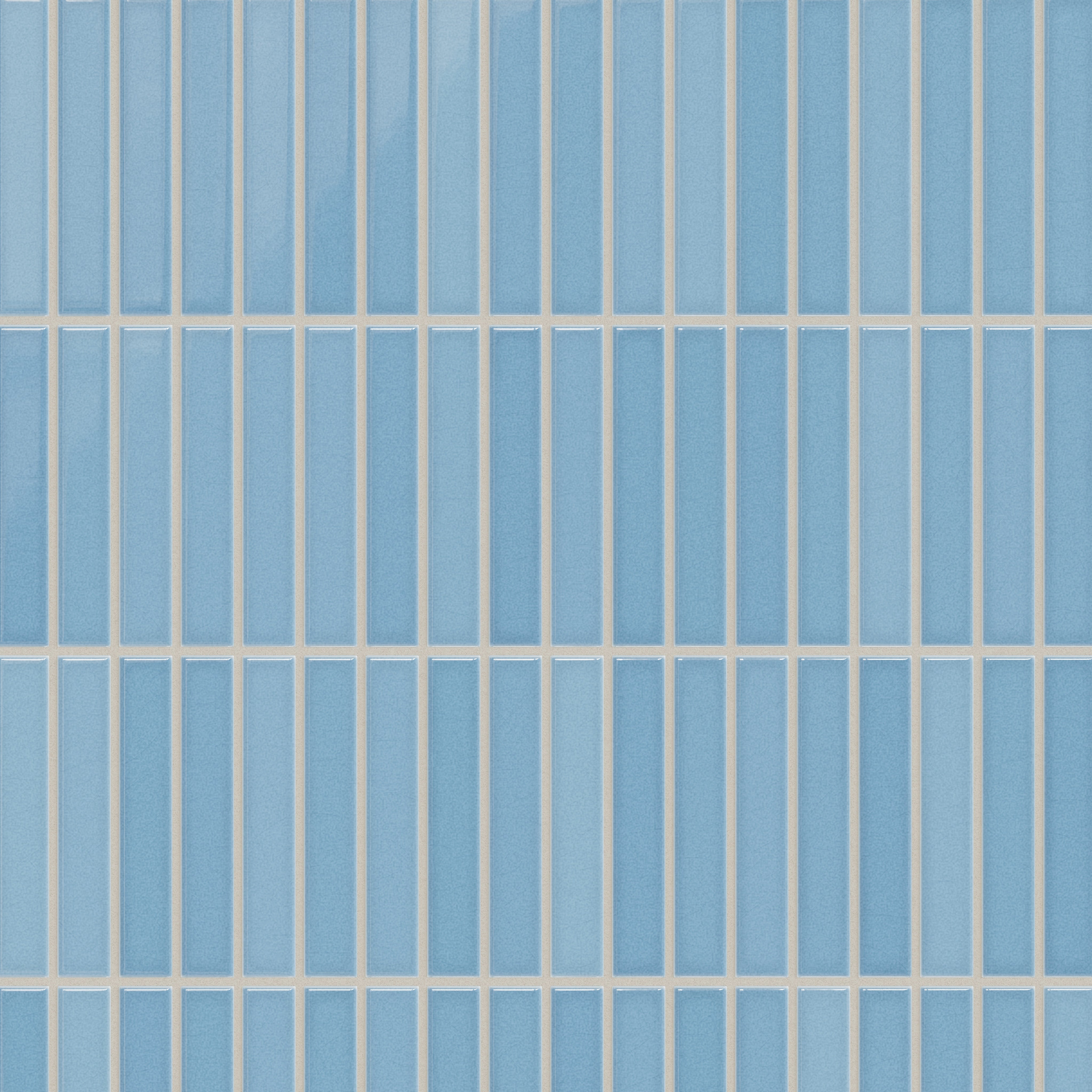 1x6 Straight Set Sheeted Original Ceramic Mosaic Tile in Caribbean Sea Gloss