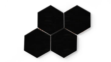 6" Hexagon Original Ceramic Tile in Raven Gloss