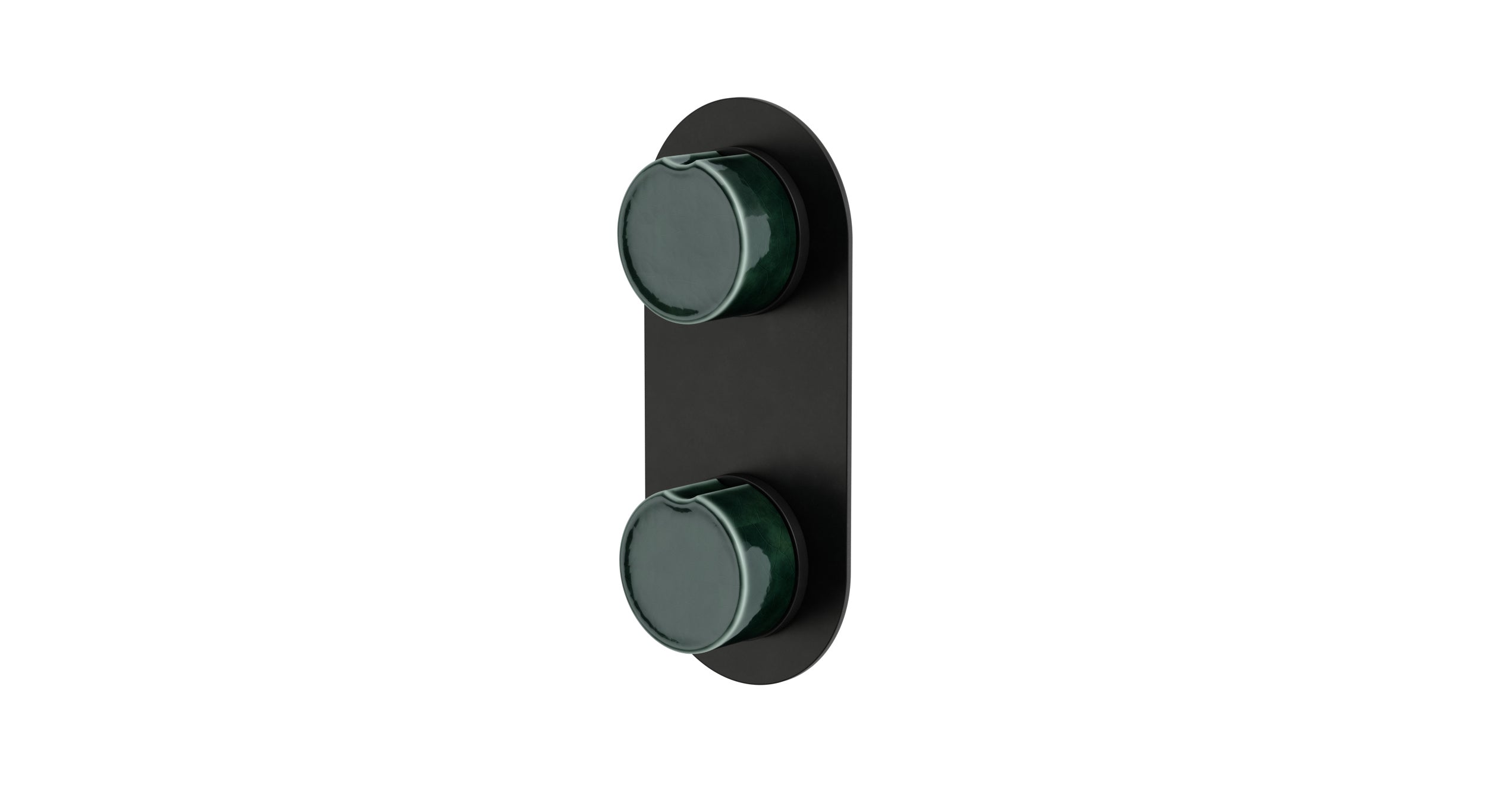 Foundry Two Handle Wall Mount Shower Trim with Groove Ceramic Knob Handles in Oil Rubbed Bronze