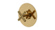Contour One Handle Wall Mount Shower Trim with Soft Cross Handle in Uncoated Polished Brass
