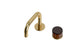 Foundry One Handle Deck Mount Squaretop Lavatory Faucet with Groove Ceramic Knob Handle in Polished Brass