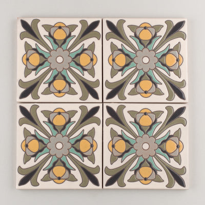 6x6 Handpainted Sample Santiago  in Neutral Motif
