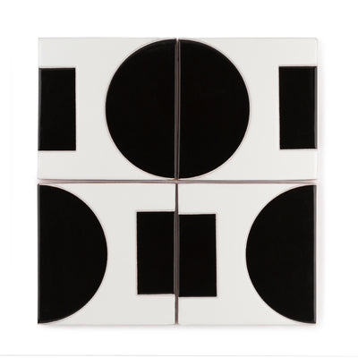 6x6 Handpainted Sample Dot Dash 6  in Charcoal