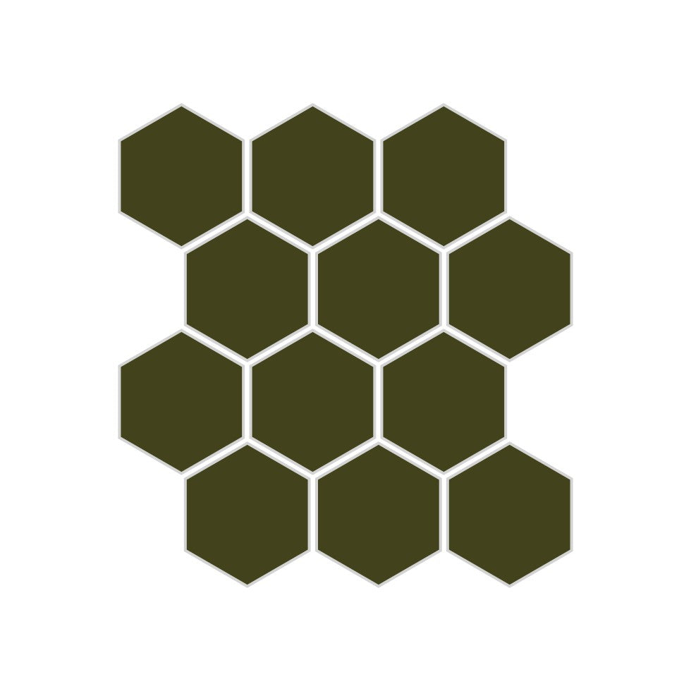 2" Hexagon Sheeted Original Ceramic Mosaic Tile in Lone Pine Matte