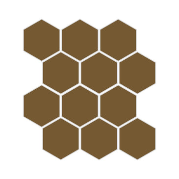 3" Hexagon Sheeted Original Ceramic Mosaic Tile in Chaparral Matte
