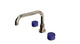 Foundry Two Handle Deck Mount Squaretop Bath Trim with Groove Ceramic Knob Handles in Polished Nickel