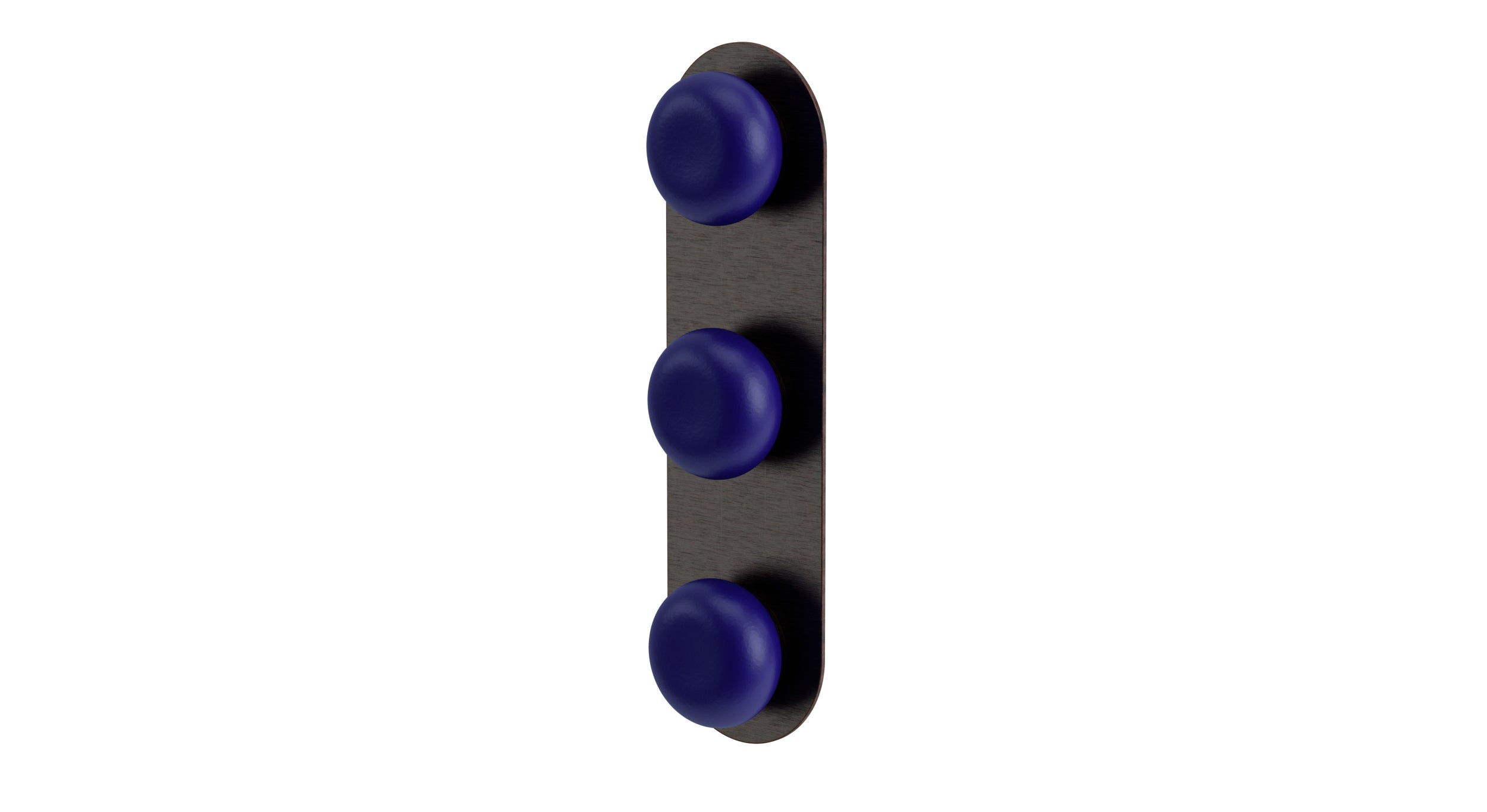 Foundry Three Handle Wall Mount Shower Trim with Pebble Ceramic Knob Handles in Antique Bronze