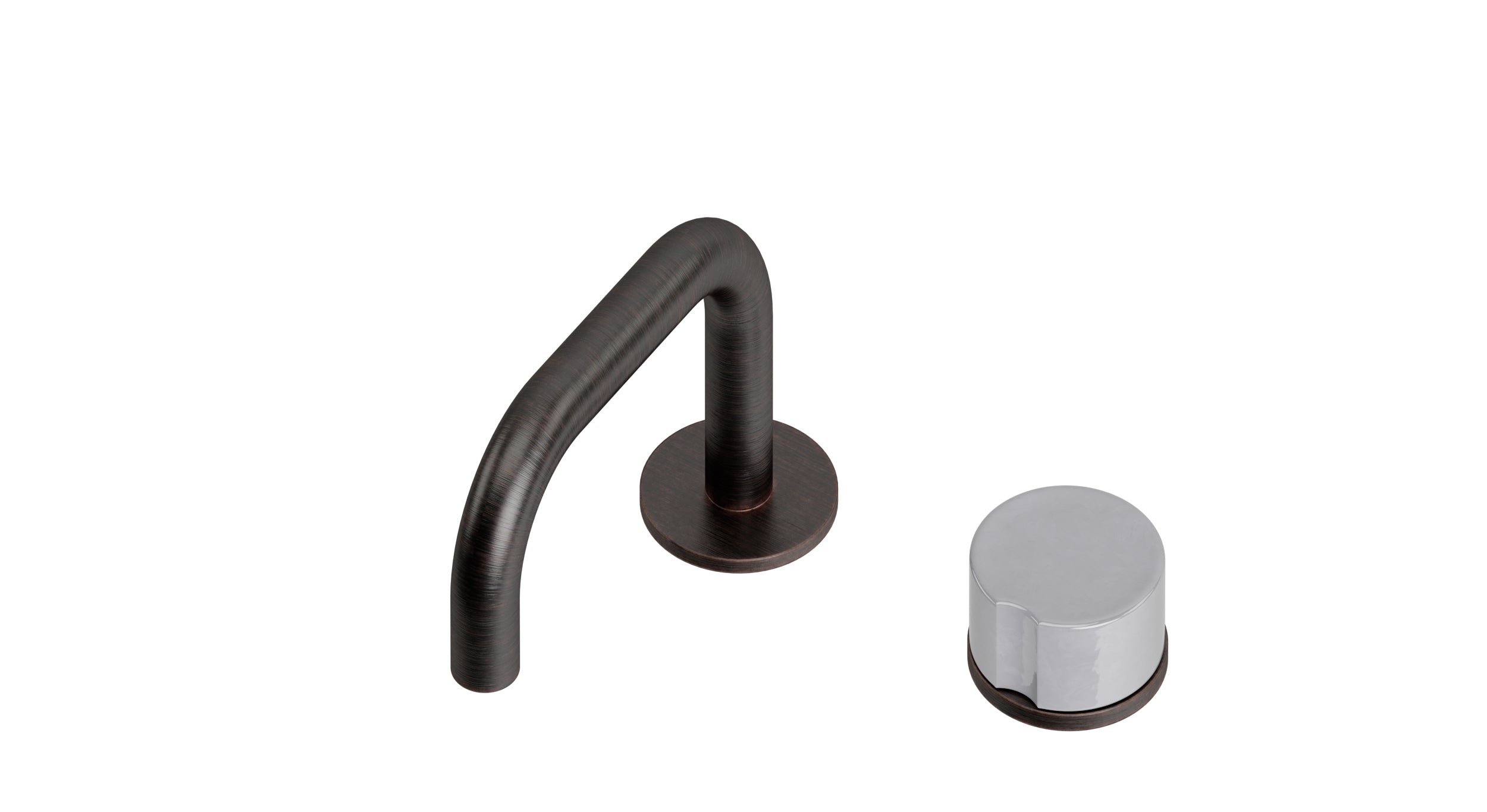 Foundry One Handle Deck Mount Squaretop Lavatory Faucet with Groove Ceramic Knob Handle in Antique Bronze