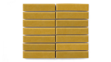 1x4 Straight Set Sheeted Original Ceramic Mosaic Tile in Mustard Seed Matte
