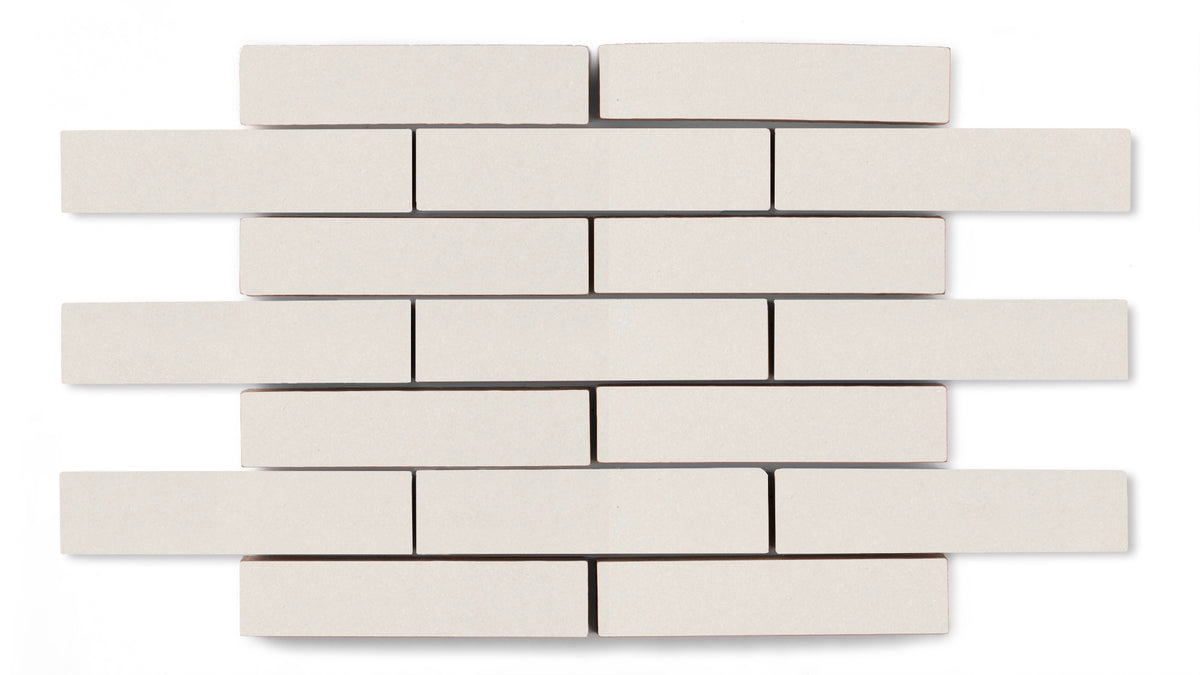 Half Offset Square Feldspar 1x4 Half Offset Sheeted Matte Original Ceramic Tile