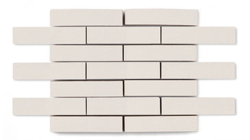 1x4 Half Offset Sheeted Original Ceramic Mosaic Tile in Feldspar Matte
