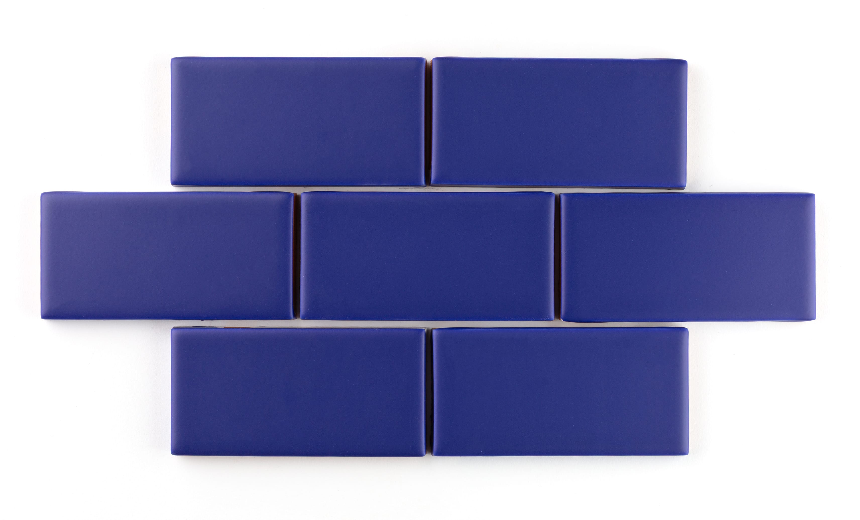 1x4 Straight Set Sheeted Original Ceramic Mosaic Tile in Azul Matte