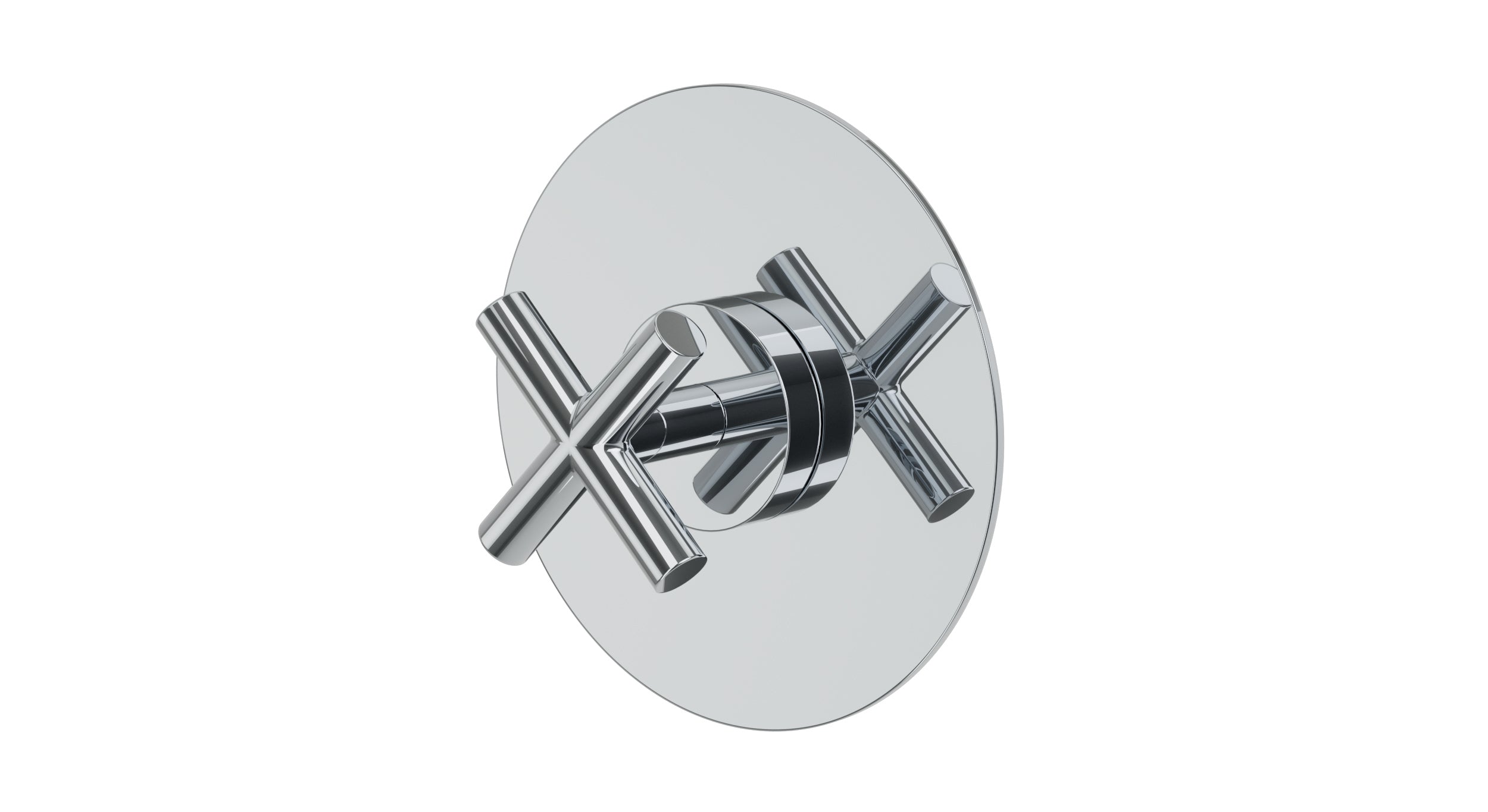 Contour One Handle Wall Mount Shower Trim with Soft Cross Handle