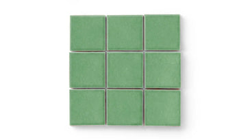 3x3 Straight Set Sheeted Original Ceramic Mosaic Tile in Sea Green Gloss