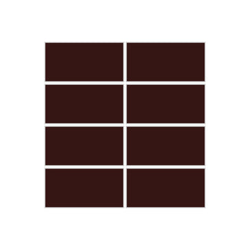 2x4 Straight Set Sheeted Original Ceramic Mosaic Tile in Garnet Matte