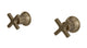 Emerson Two Handle Wall Mount Bath Trim with Classic Cross Handles in Antique Brass