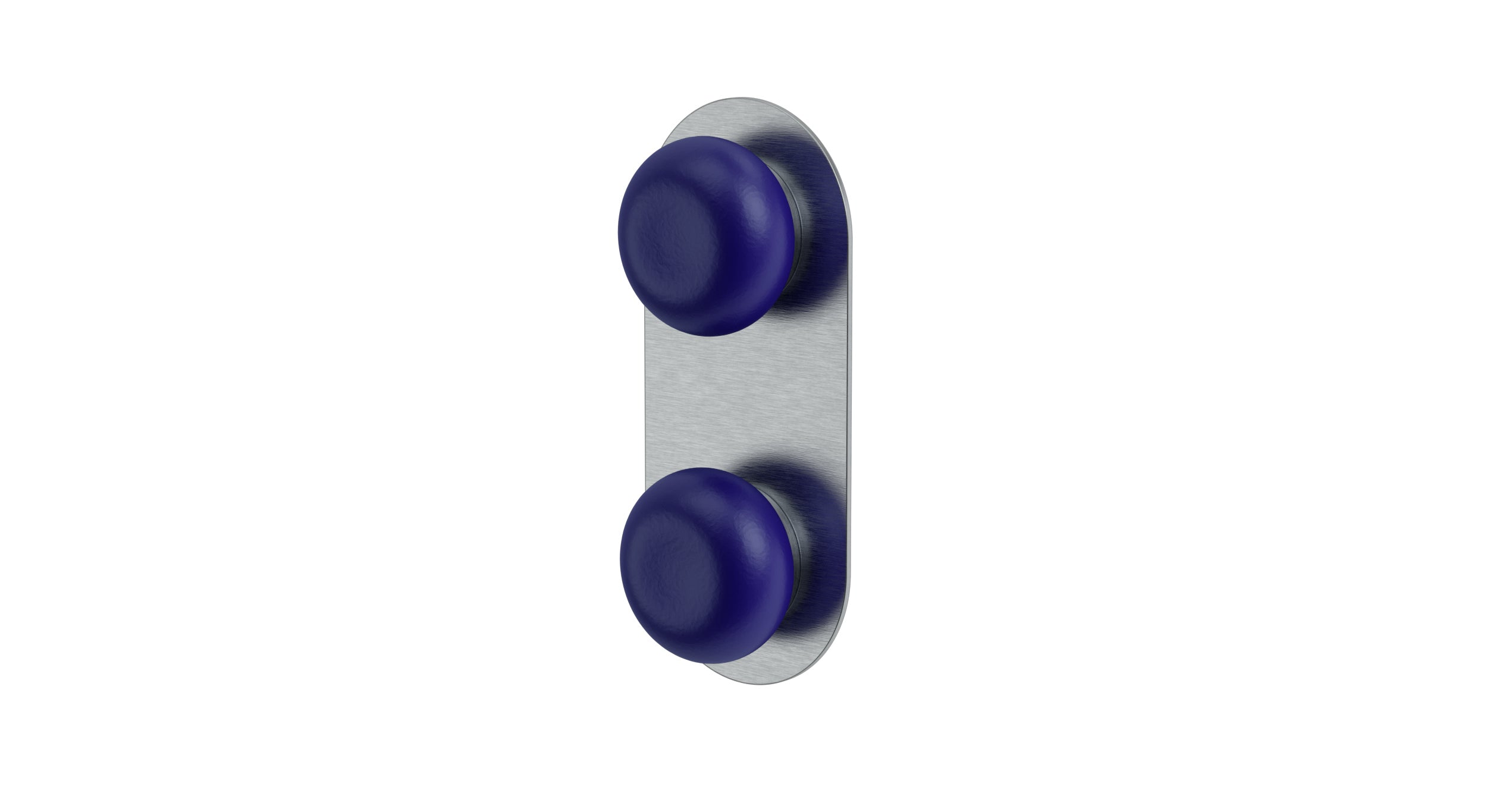 Foundry Two Handle Wall Mount Shower Trim with Pebble Ceramic Knob Handles in Satin Chrome