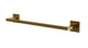 Flatiron Square Towel Bar 18" in Uncoated Polished Brass