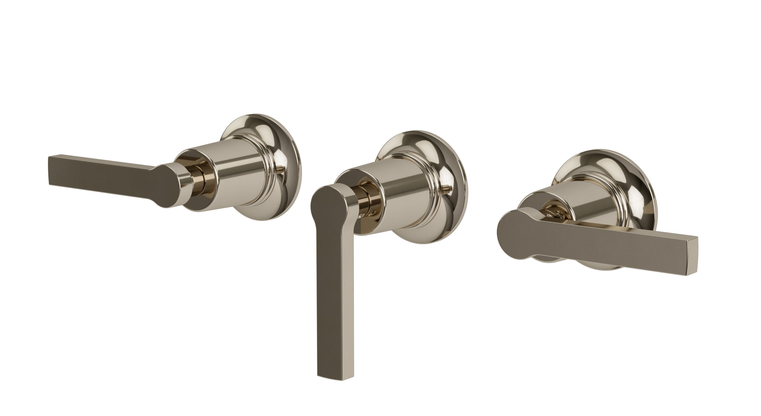 Emerson Three Handle Wall Mount Bath Trim with Diverter/Volume Control and Classic Lever Handles