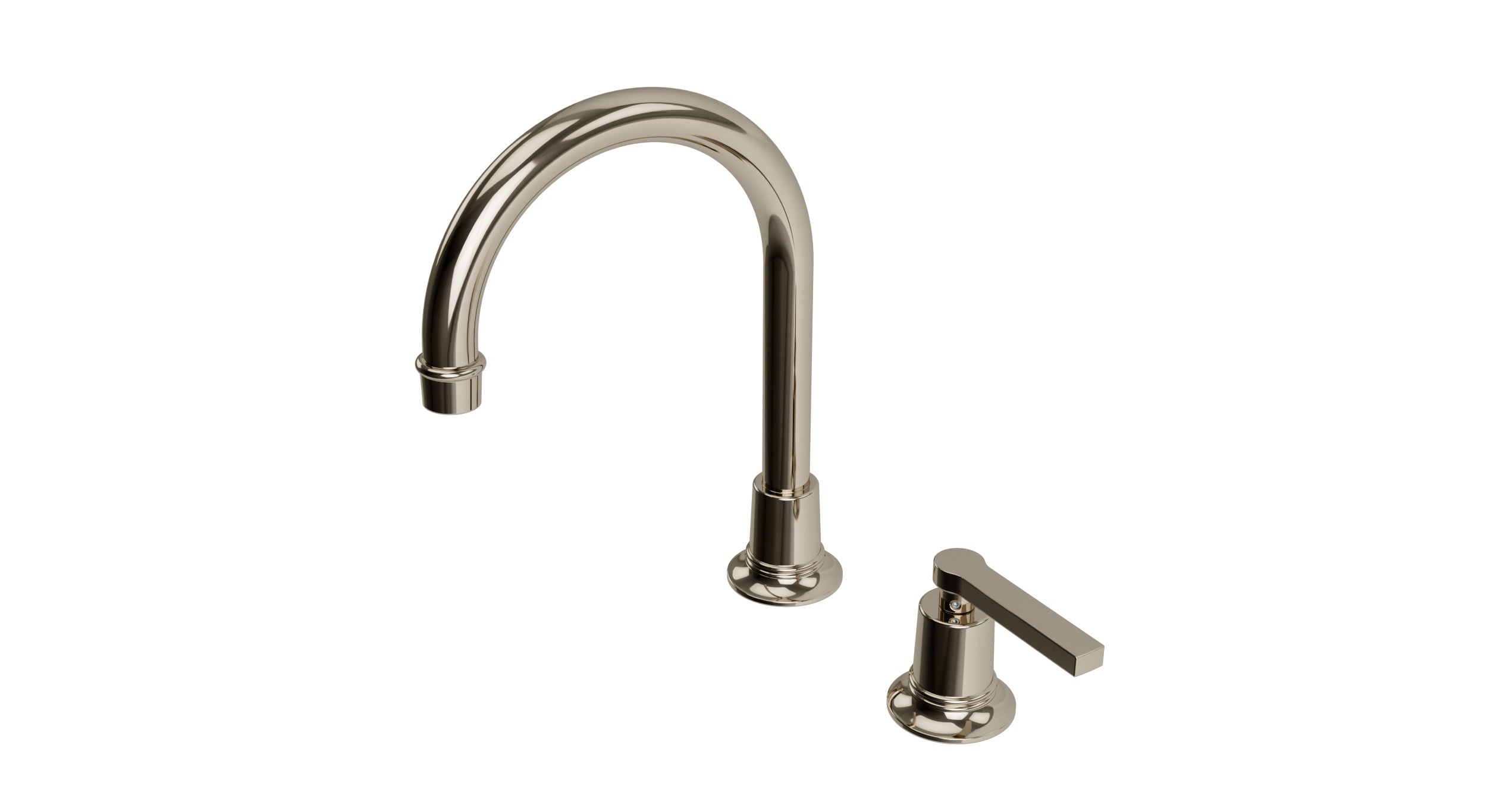 Emerson One Handle Deck Mount Gooseneck Lavatory Faucet with Classic Lever Handle