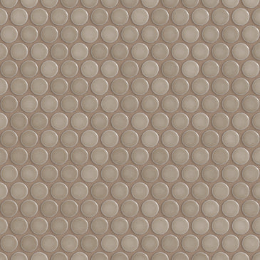 Penny Round Sheeted Original Ceramic Mosaic Tile in Cardamom Gloss