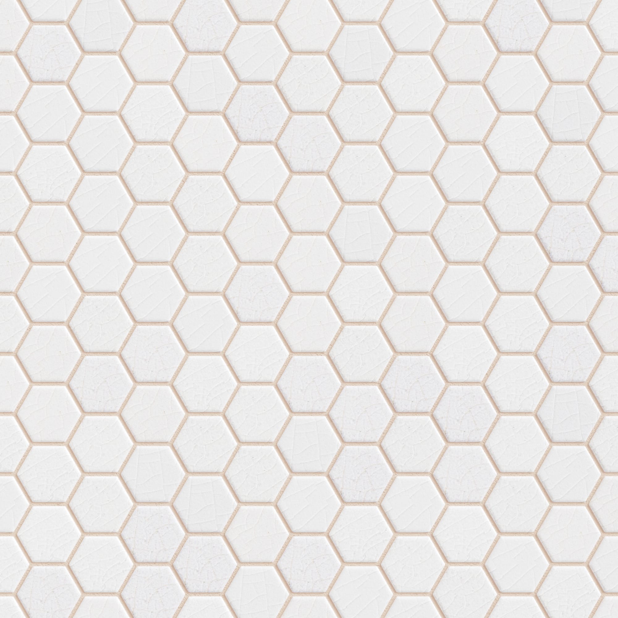 1" Hexagon Sheeted Original Ceramic Mosaic Tile in Frost Gloss
