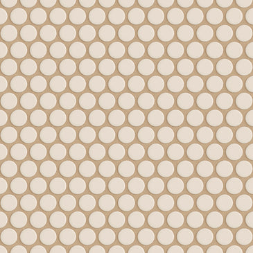 Penny Round Sheeted Original Ceramic Mosaic Tile in Sand Dune Matte