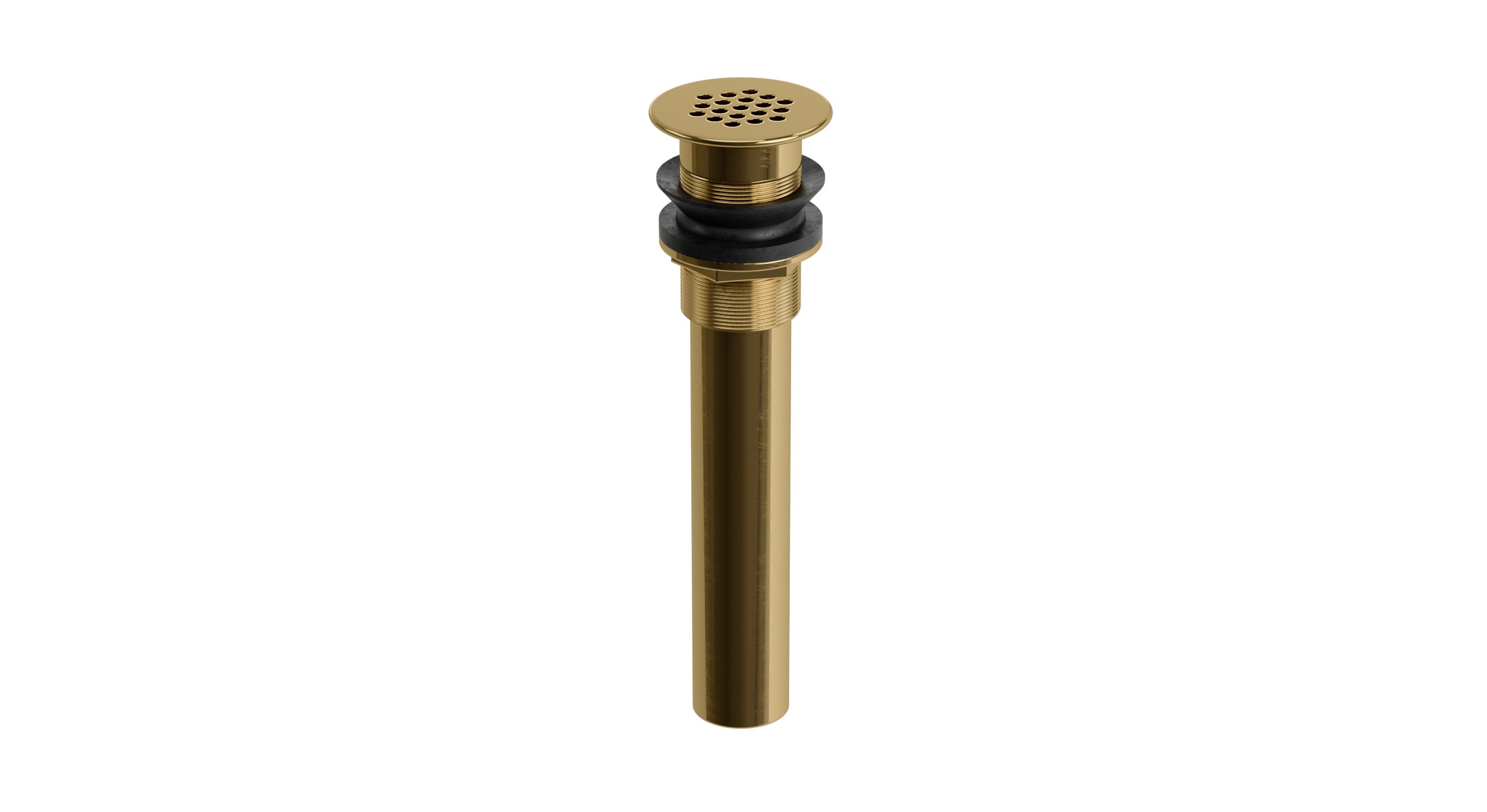 Lavatory Faucet Grid Drain - Less Overflow in Uncoated Polished Brass