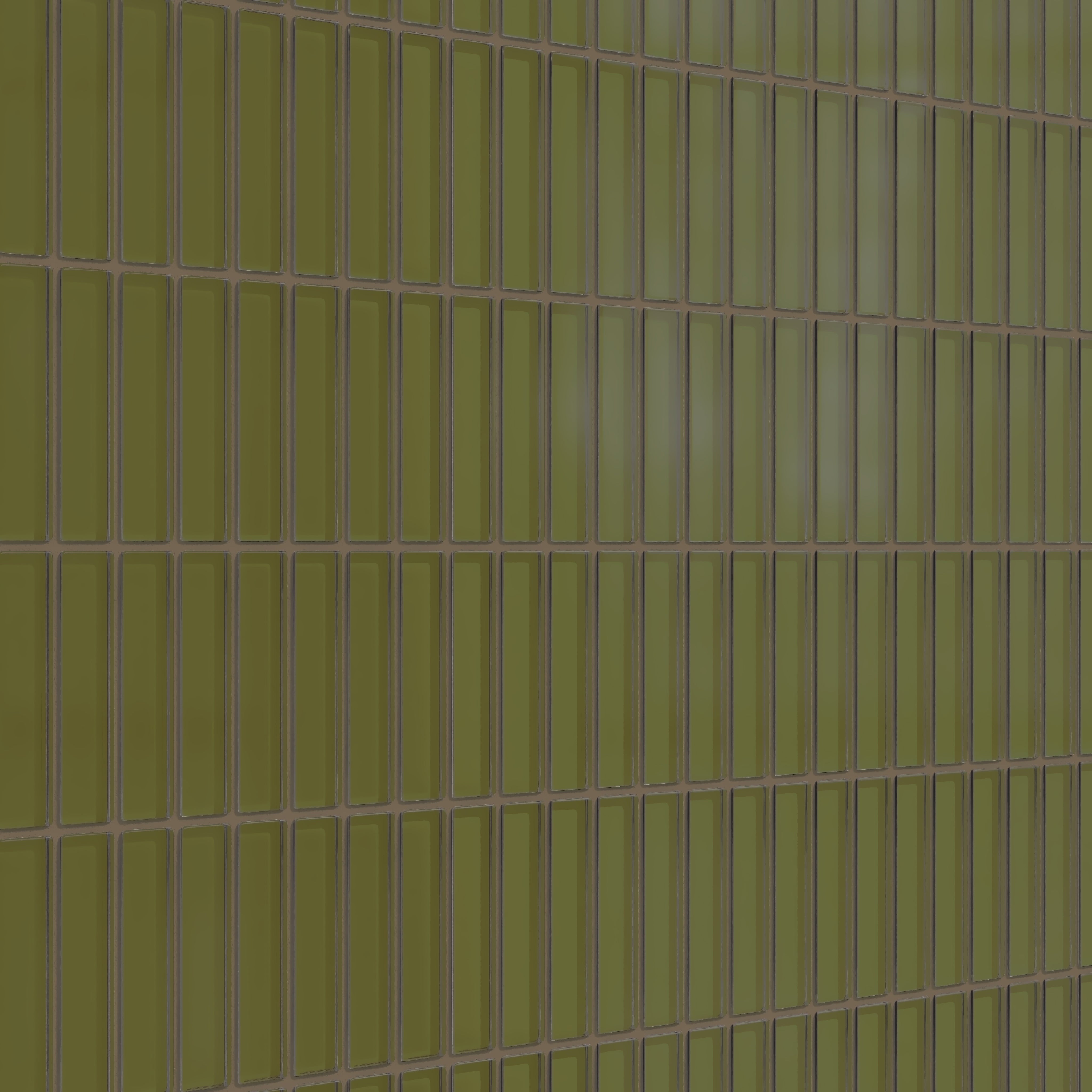 1x4 Straight Set Sheeted Glass Mosaic Tile in Cormorant Matte