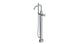 Contour One Handle Floor Mount Squaretop Bath Trim with Hand Shower and Soft Cross Handle in Satin Chrome