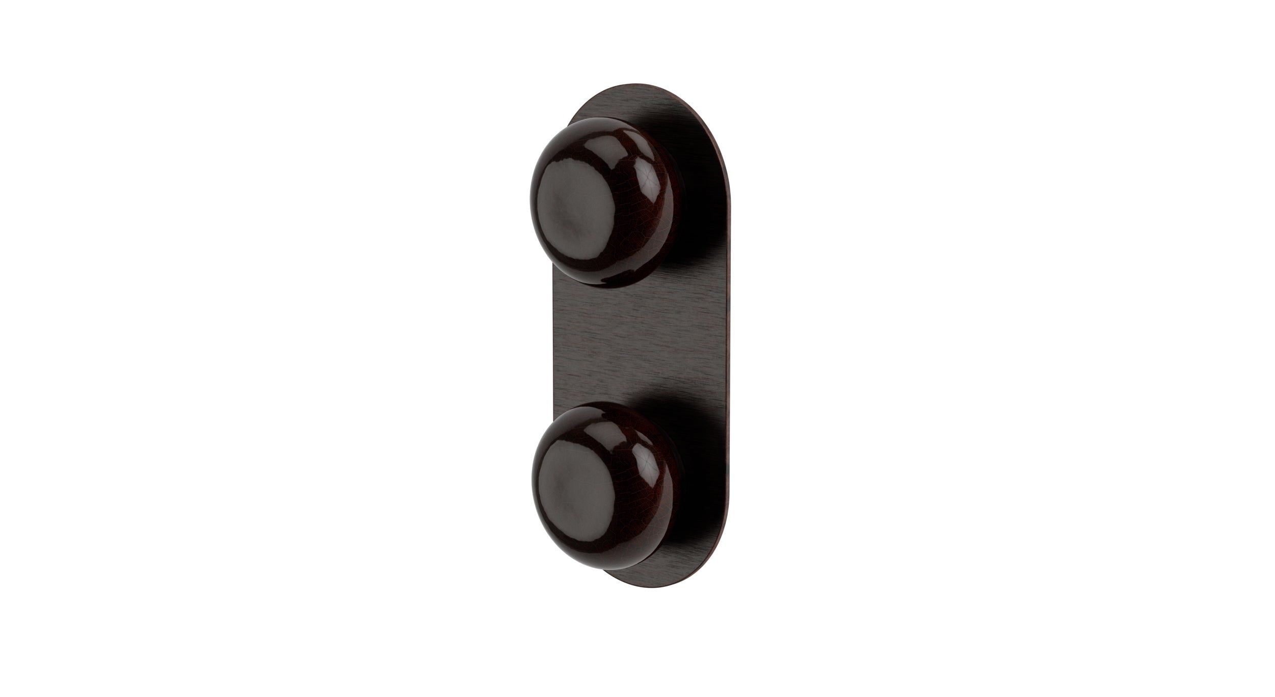 Foundry Two Handle Wall Mount Shower Trim with Pebble Ceramic Knob Handles in Antique Bronze