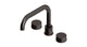 Foundry Two Handle Deck Mount Squaretop Bath Trim with Barrel Knob Handles in Antique Bronze