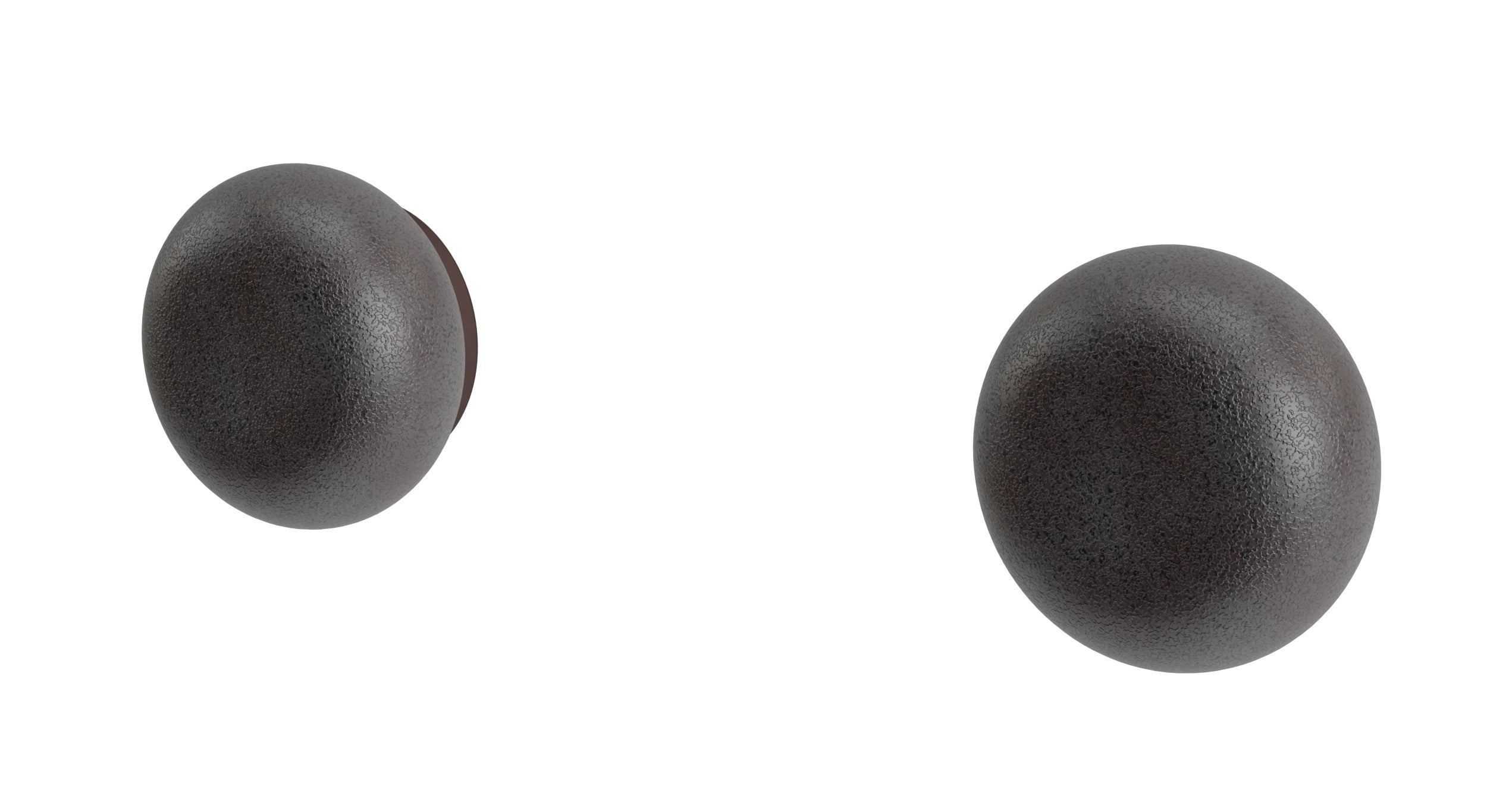 Foundry Two Handle Wall Mount Bath Trim with Pebble Ceramic Knob Handles in Architectural Copper