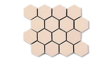 2" Hexagon Sheeted Original Ceramic Mosaic Tile in Tumbleweed Matte