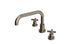 Flatiron Two Handle Deck Mount Squaretop Bath Trim with Linear Cross Handles in Antique Nickel